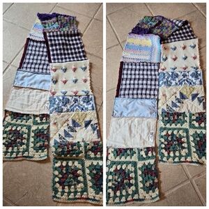 Upcycled Blanket Patch Winter Scarf Handmade Dont Throw It Out